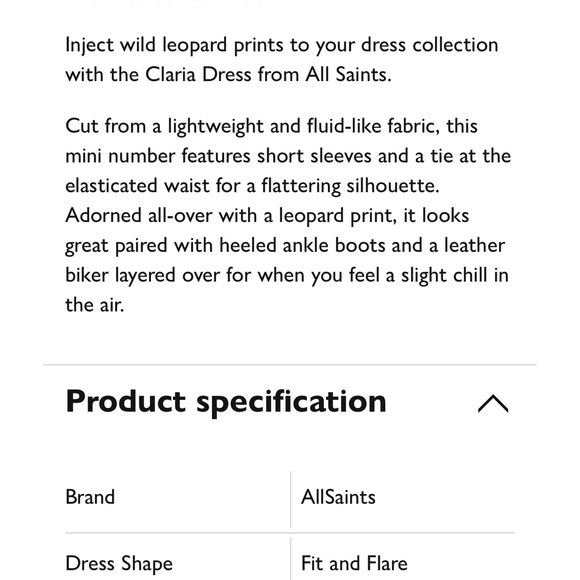 Allsaints Claria Animal Print Dress Size Small - Picture 5 of 16